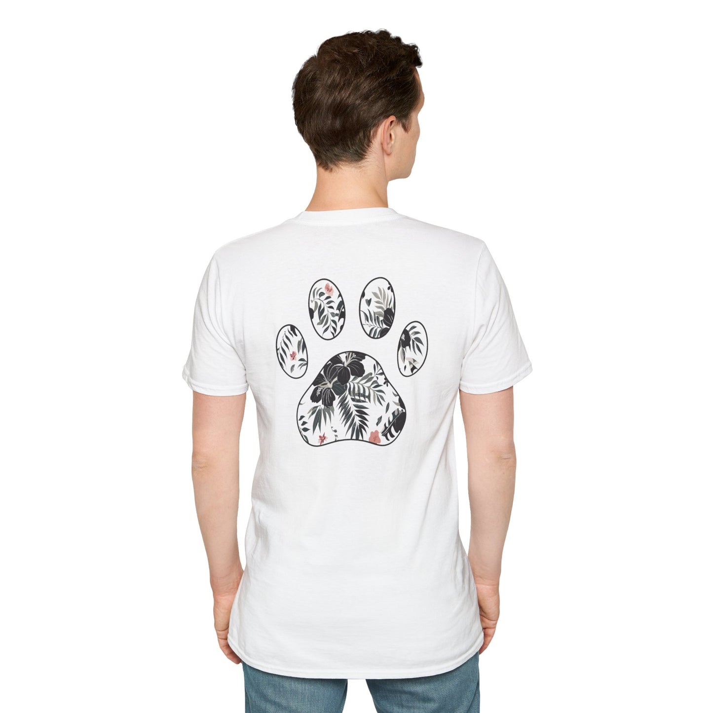 Floral Paw Print Softstyle T-Shirt