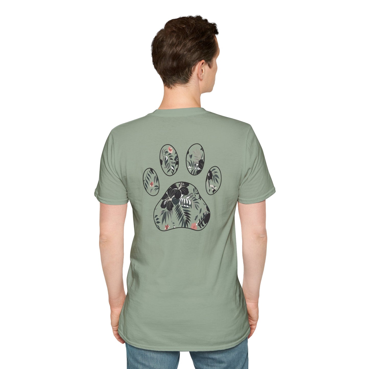 Floral Paw Print Softstyle T-Shirt