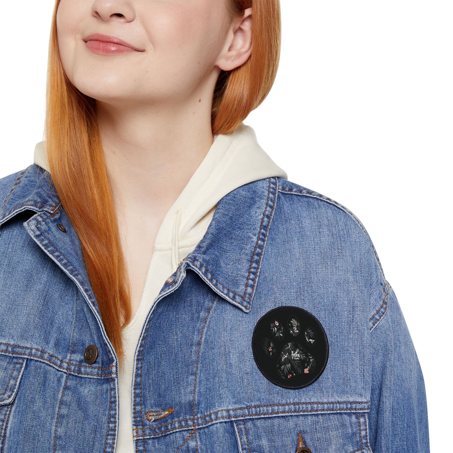 Floral Paw Iron-On Patch
